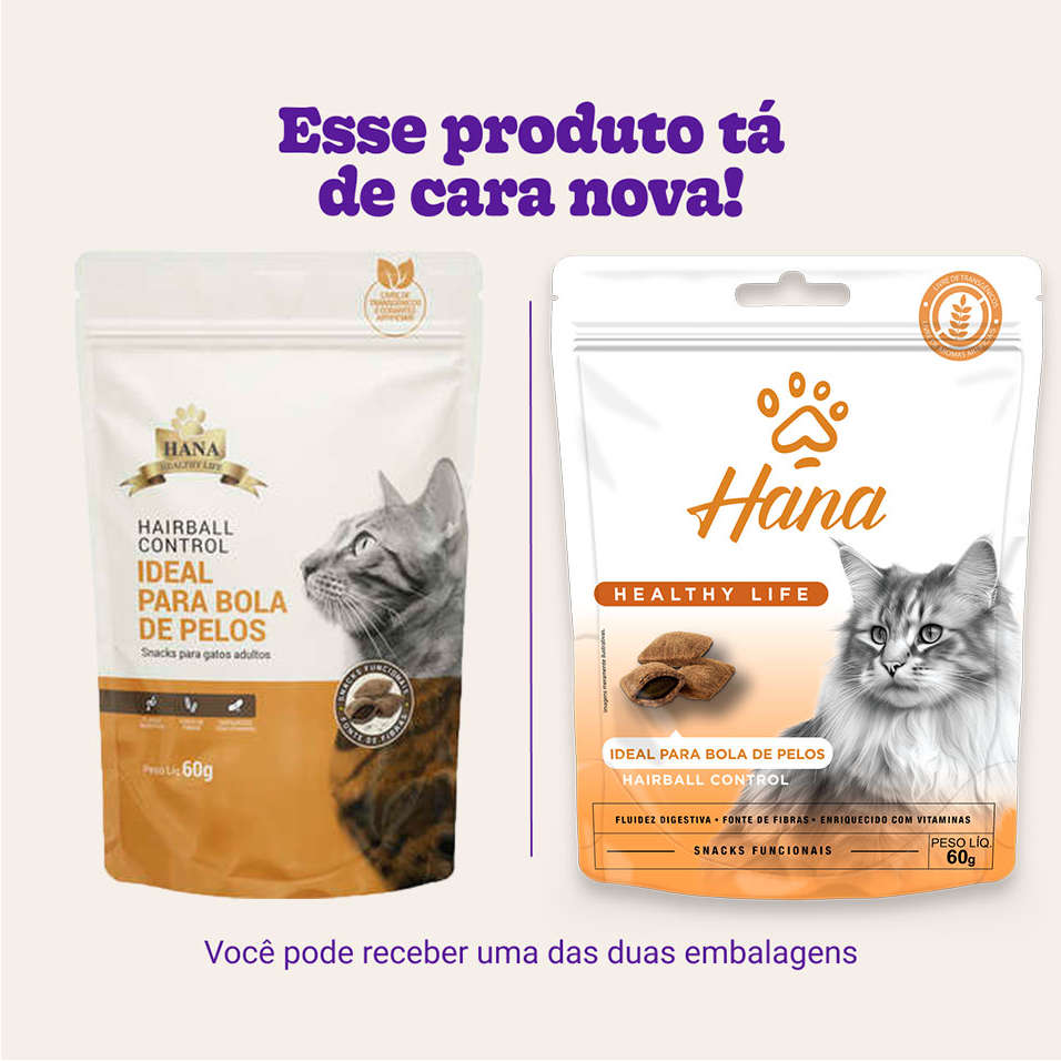 Snack Hana Healthy Life para Gatos Adultos Sabor Fígado Ideal para Bola de Pelos - 60g