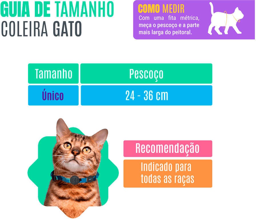 Coleira Chique para Gatos - Tam. Único