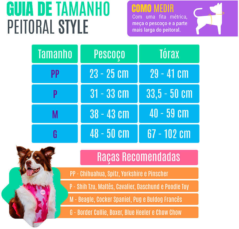 Peitoral Mesh Neon Azul para Cães - Tam. M