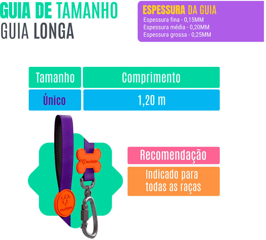 Guia Neon Azul para Cães - 1,20 x 0,25 mm