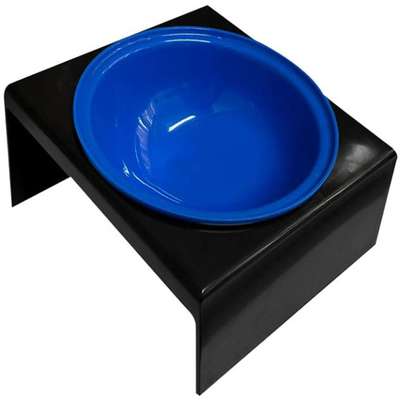 Comedouro Furacão Pet Plástico Elevado Azul
