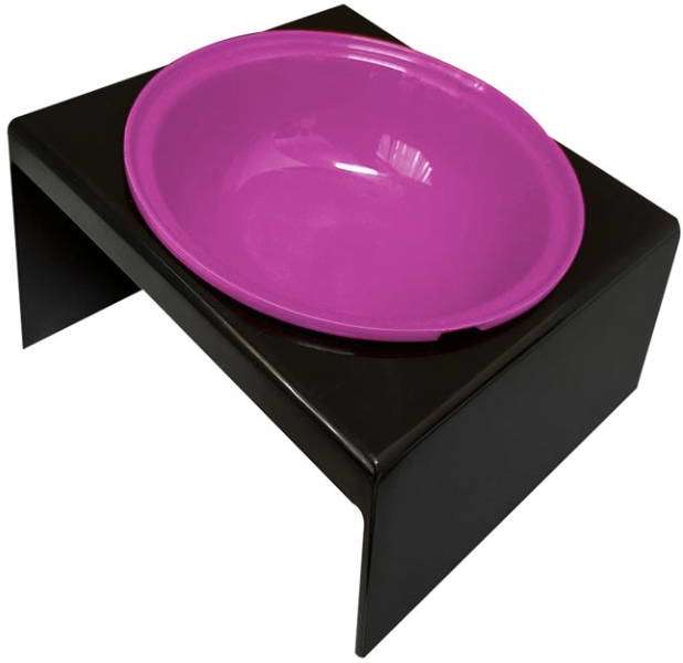 Comedouro Furacão Pet Plástico Elevado Rosa - 200 mL