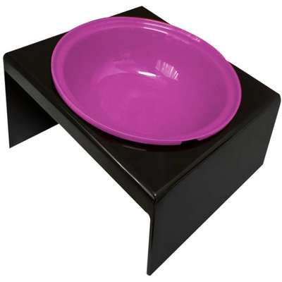 Comedouro Furacão Pet Plástico Elevado Rosa