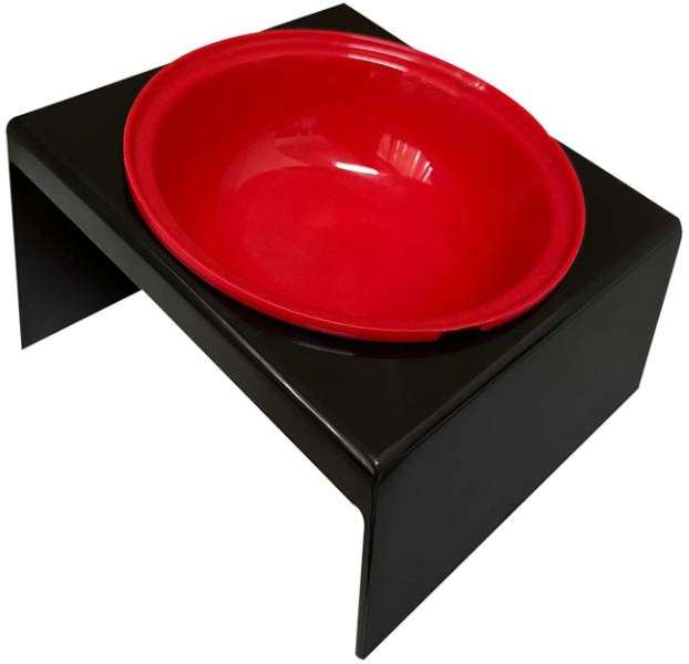 Comedouro Furacão Pet Plástico Elevado Vermelho - 200 mL