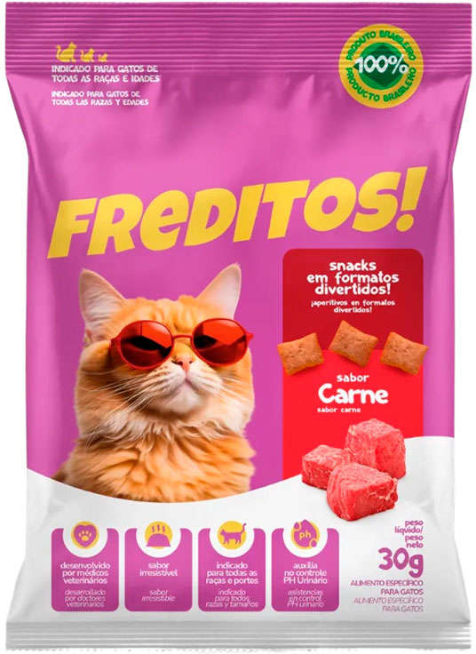 Snack Freditos para Gatos Sabor Carne - 30 g
