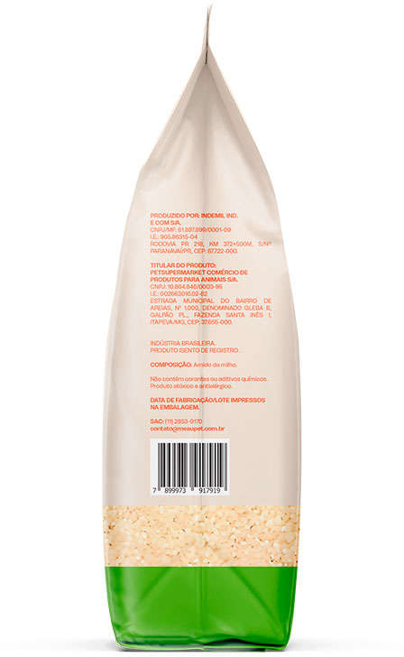 Areia Higiênica Meau Biodegradável Grãos Mistos para Gatos - 4Kg
