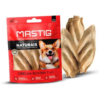 Petisco Orelha Bovina Mastig Super Premium para Cães