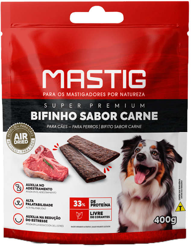 Petisco Bifinho Mastig Super Premium para Cães Sabor Carne - 400 g