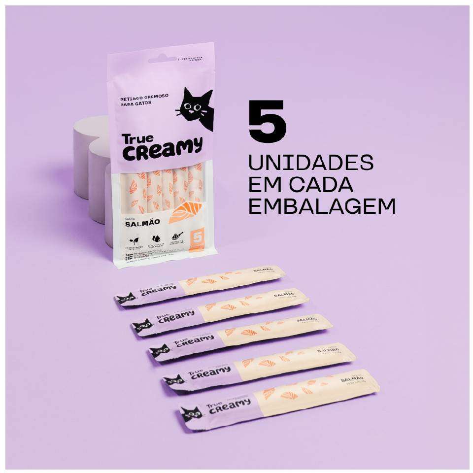Petisco Cremoso True Creamy para Gatos 8 pacotes (40 unidades) - 8 pacotes (40 unidades)