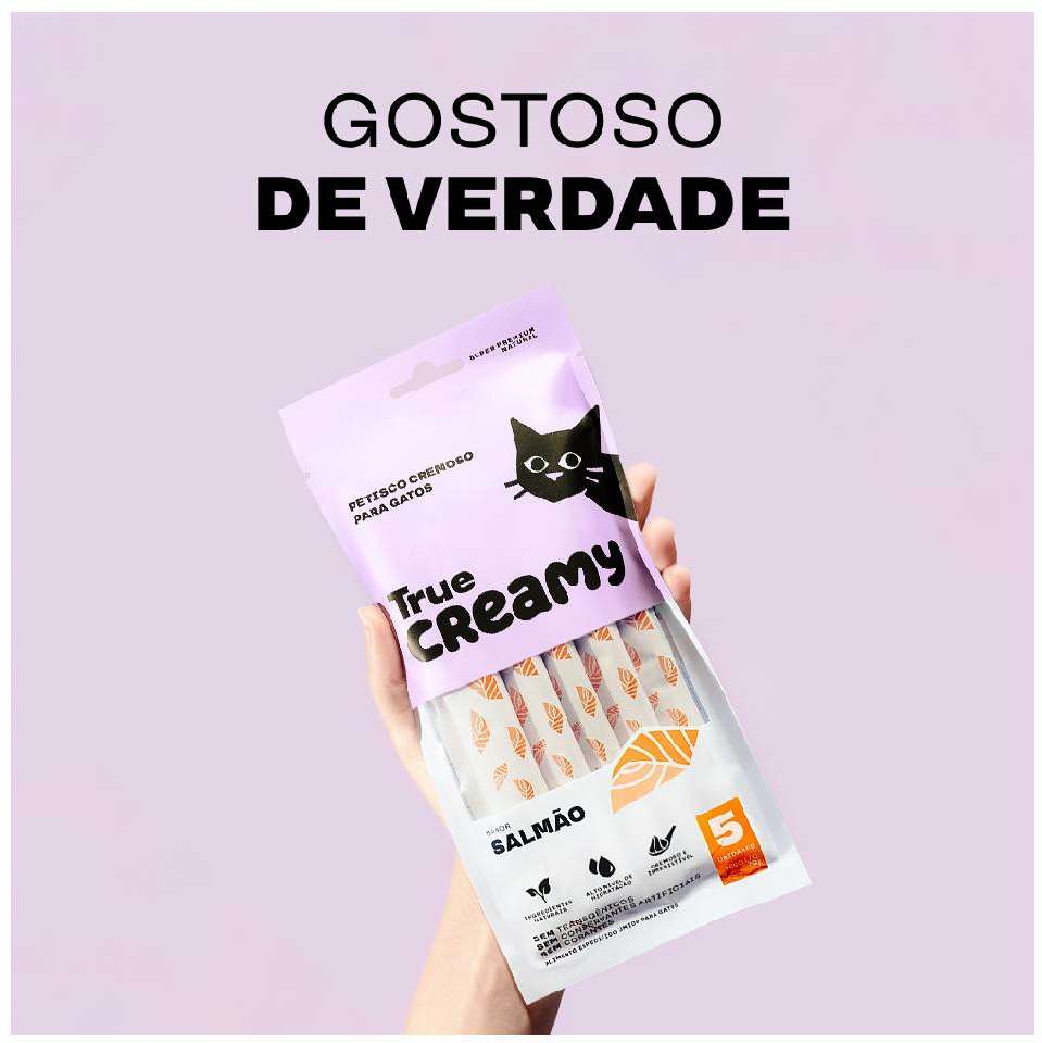 Petisco Cremoso True Creamy para Gatos 8 pacotes (40 unidades) - 8 pacotes (40 unidades)