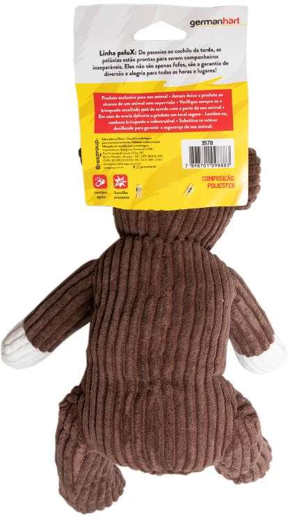 Brinquedo Pelúcia Macaco Germanhart Maucaco Marrom - Tam. Único