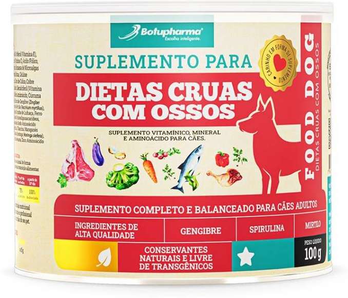 Suplemento Vitamínico Botupharma Pet Food Dog Dietas Cruas Com Ossos - 100 g