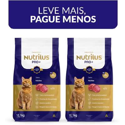 Ração Seca Nutrilus Pro+ Carne para Gatos Adultos