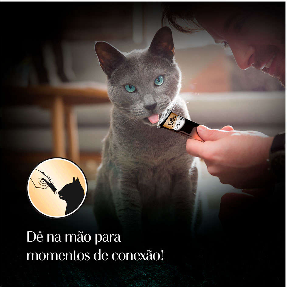 Petisco Sheba Cremoso Sabores Frango e Frango & Peixe Branco - 1 Pacote (4 Unidades)