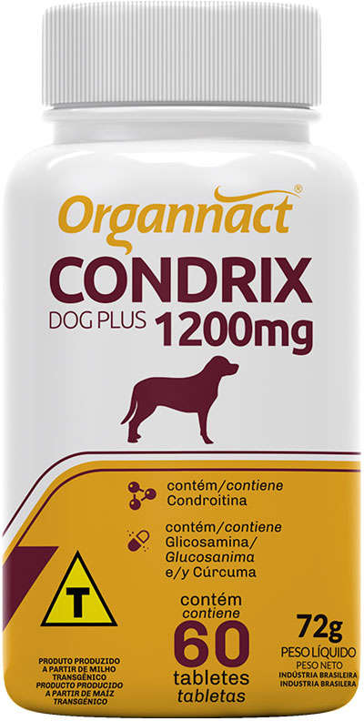 Suplemento Organnacat Condrix Dog Plus com 60 Tabletas 1200 Mg - 72 g