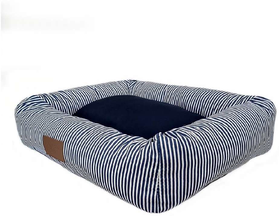 Cama Retangular Fábrica Pet Listra Azul Marinho - Tam. P