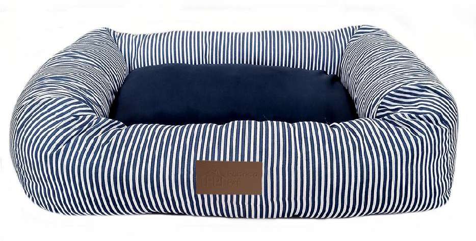 Cama Retangular Fábrica Pet Listra Azul Marinho - Tam. P