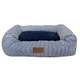 Cama Retangular Fábrica Pet Listra Azul Marinho