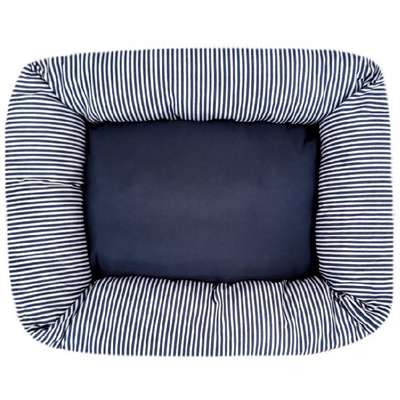 Cama Retangular Fábrica Pet Listra Azul Marinho