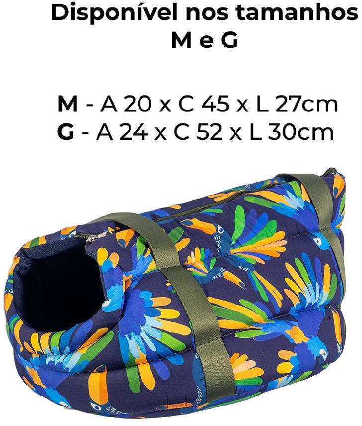 Bolsa Fábrica Pet Meu Brasil Arara Azul - Tam. G