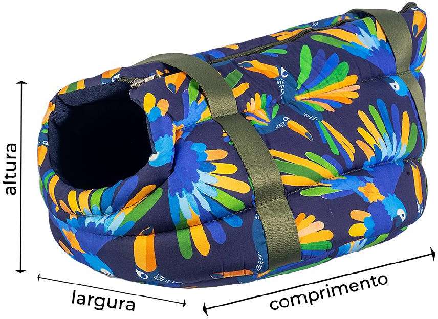 Bolsa Fábrica Pet Meu Brasil Arara Azul - Tam. G