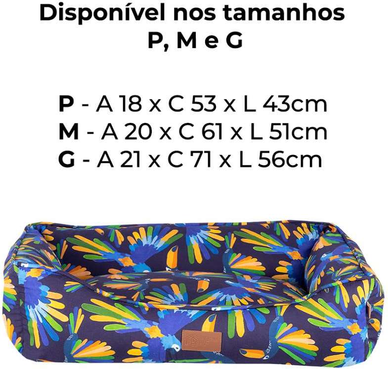 Cama Fábrica Pet Meu Brasil Arara Azul - Tam. M