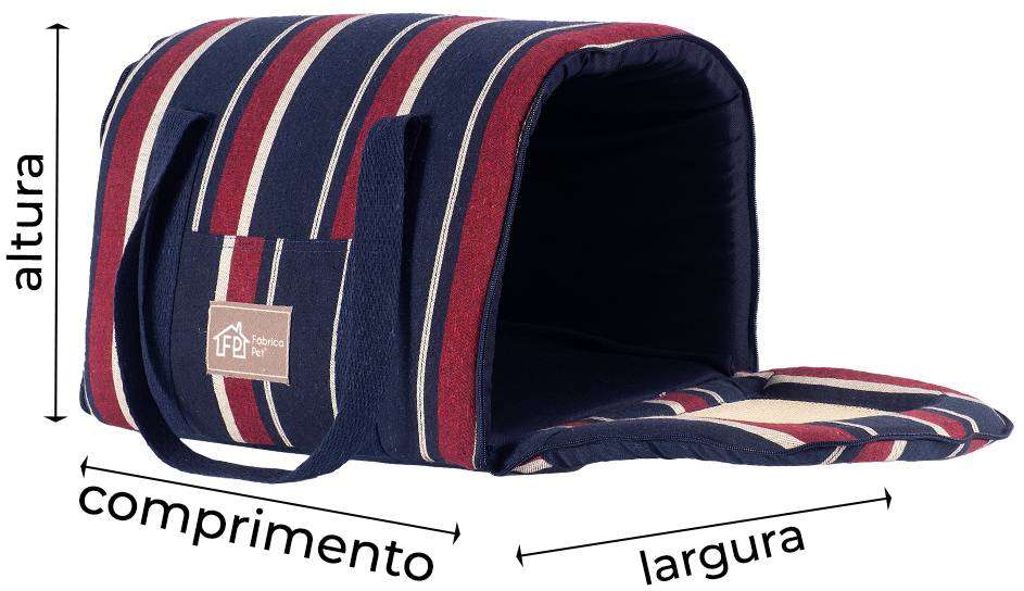 Bolsa de Transporte Fechada Fábrica Pet Eco Listrada Vinho - Tam. Único