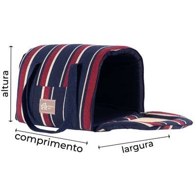 Bolsa de Transporte Fechada Fábrica Pet Eco Listrada Vinho