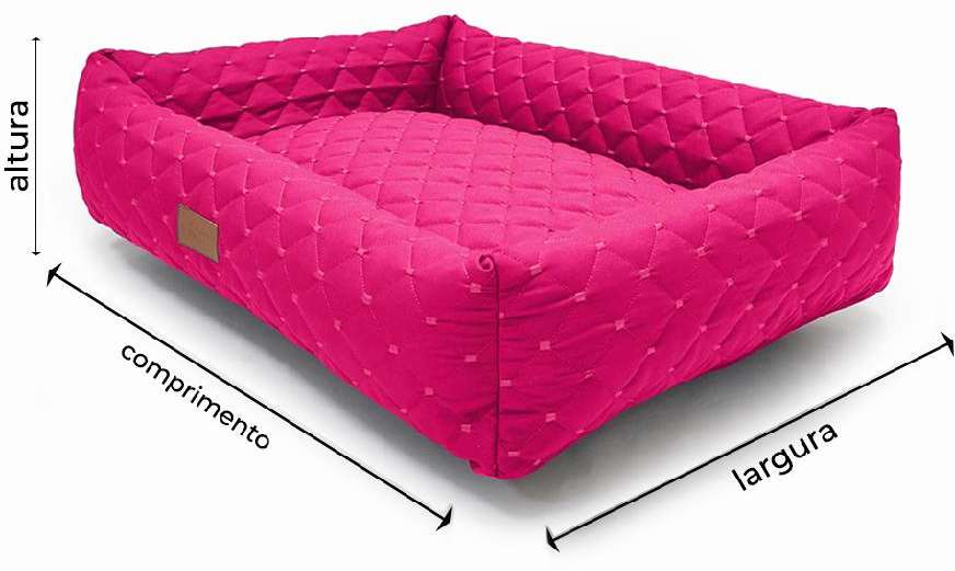 Cama Retangular Fábrica Pet Matelasse Pink - Tam. P