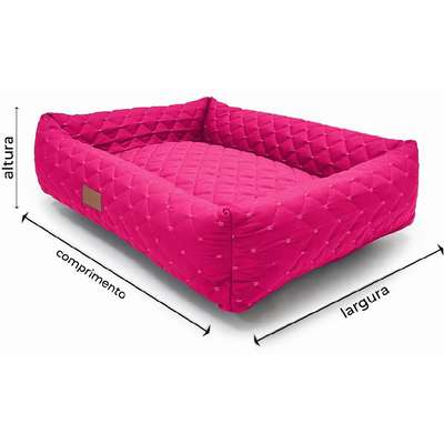 Cama Retangular Fábrica Pet Matelasse Pink