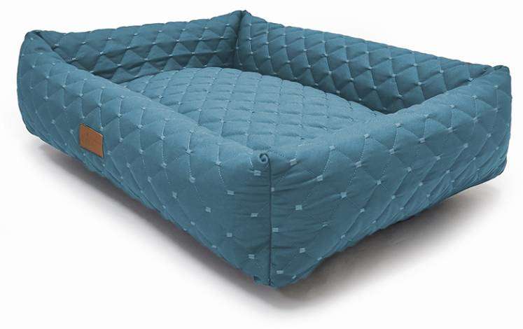 Cama Retangular Fábrica Pet Matelasse Azul - Tam. M