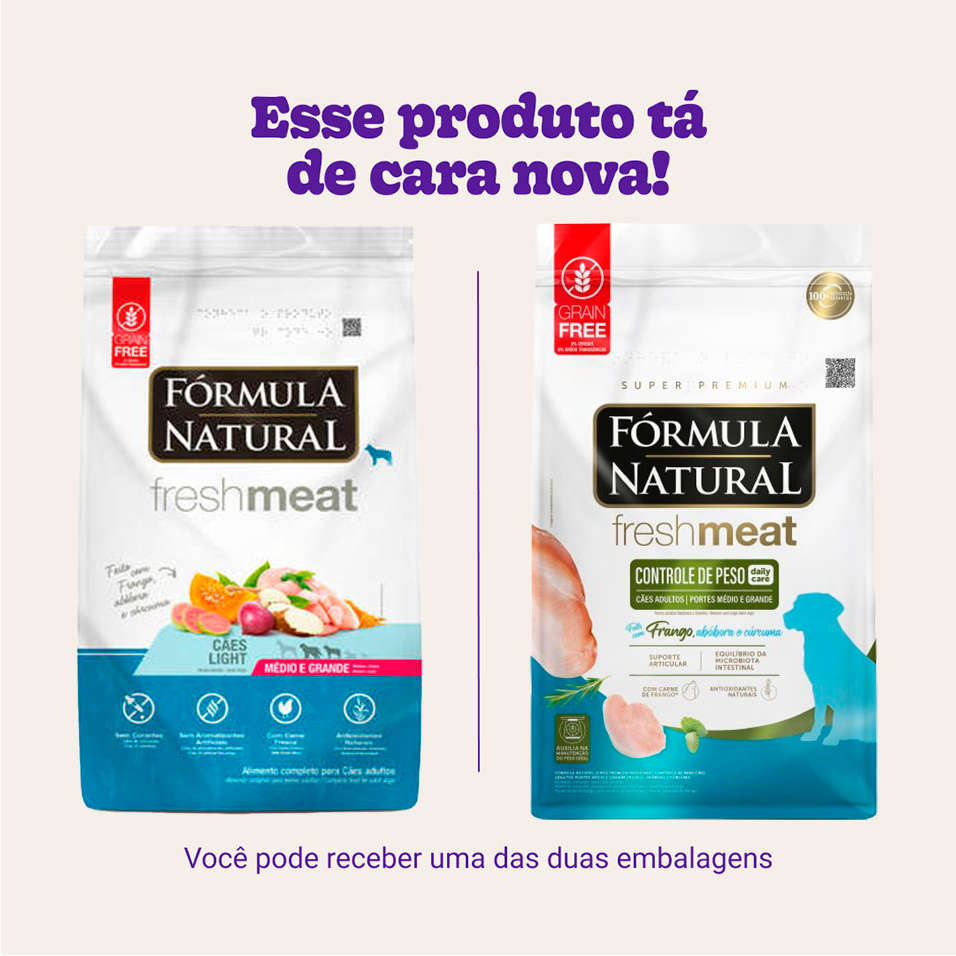 Ração Seca Fórmula Natural Fresh Meat Cães Light Raças Médias e Grandes - 12Kg
