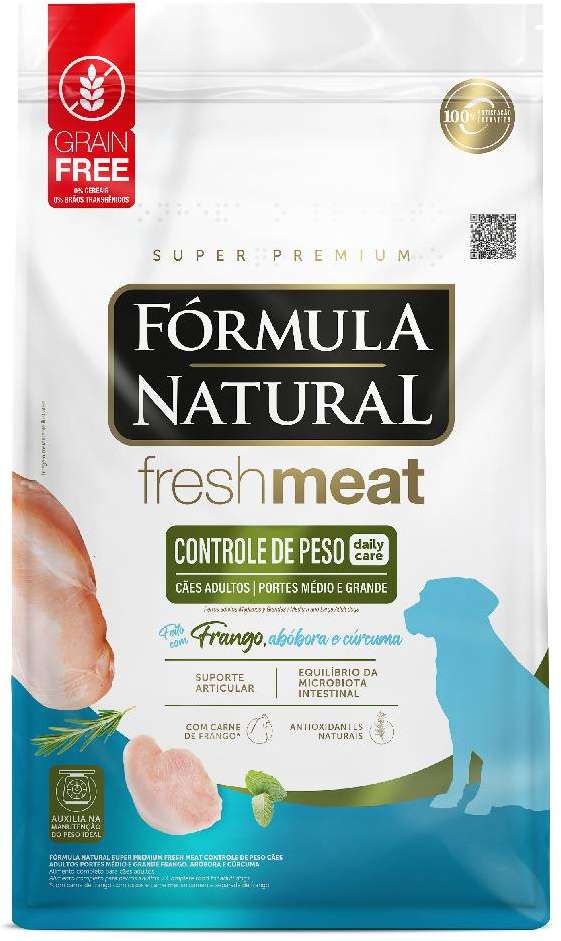 Ração Seca Fórmula Natural Fresh Meat Cães Light Raças Médias e Grandes - 12Kg