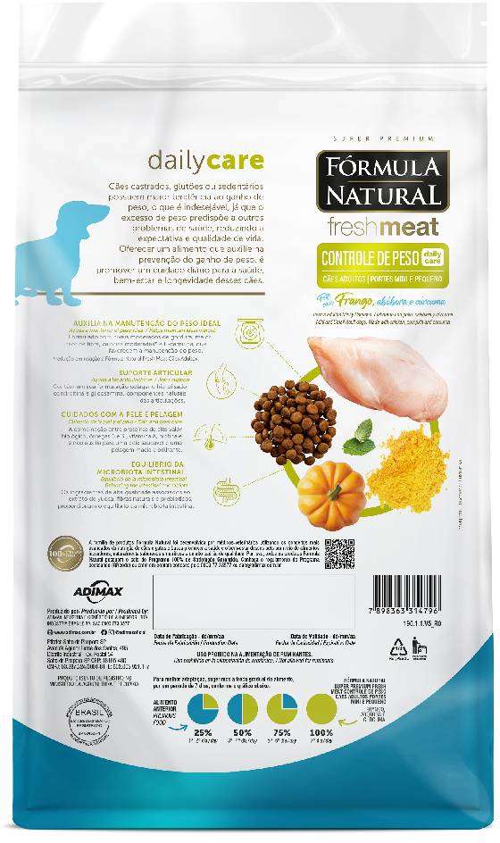 Ração Seca Fórmula Natural Fresh Meat Cães Light Raças Mini e Pequena - 2,5Kg