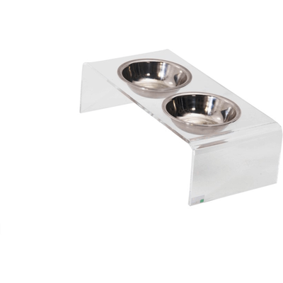 Comedouro e Bebedouro Duplo Acrílico Inox para Cães