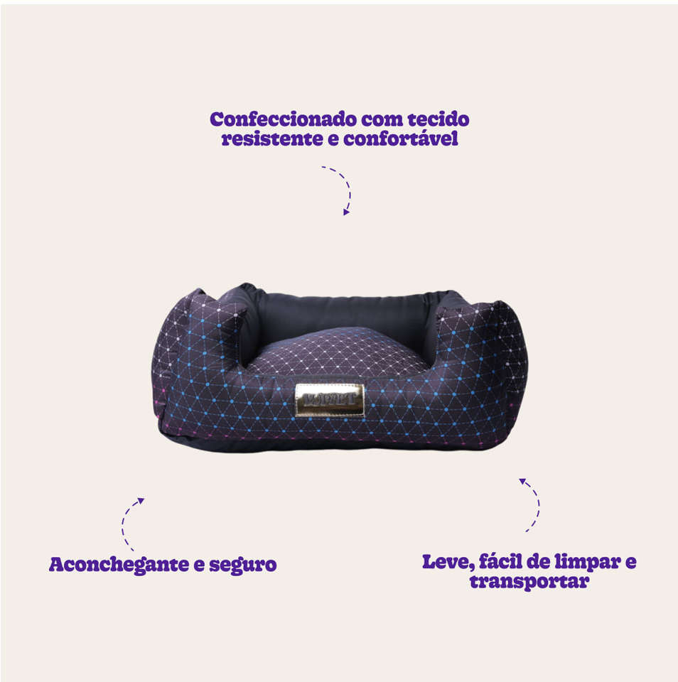 Cama Quadrada Luppet Conforto Preta - Tam. G