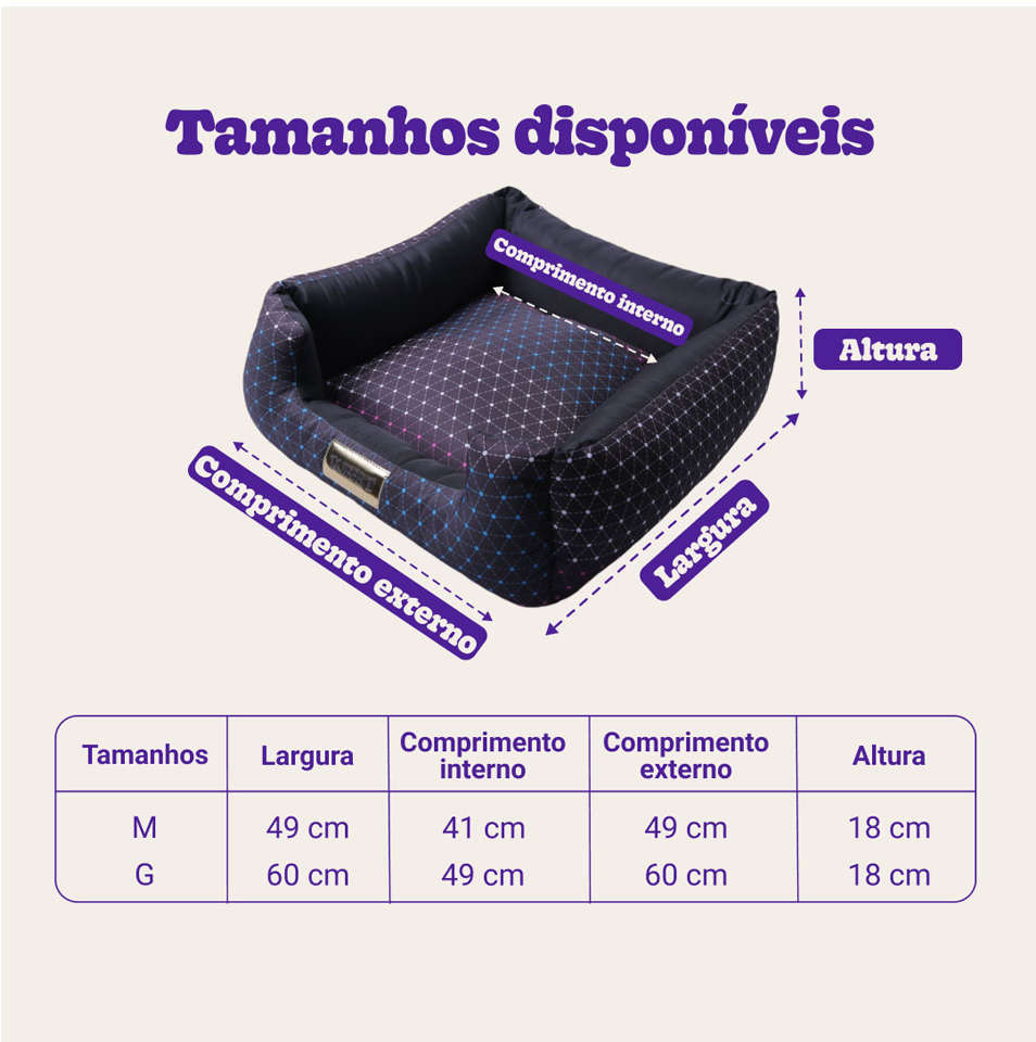 Cama Quadrada Luppet Conforto Preta - Tam. G