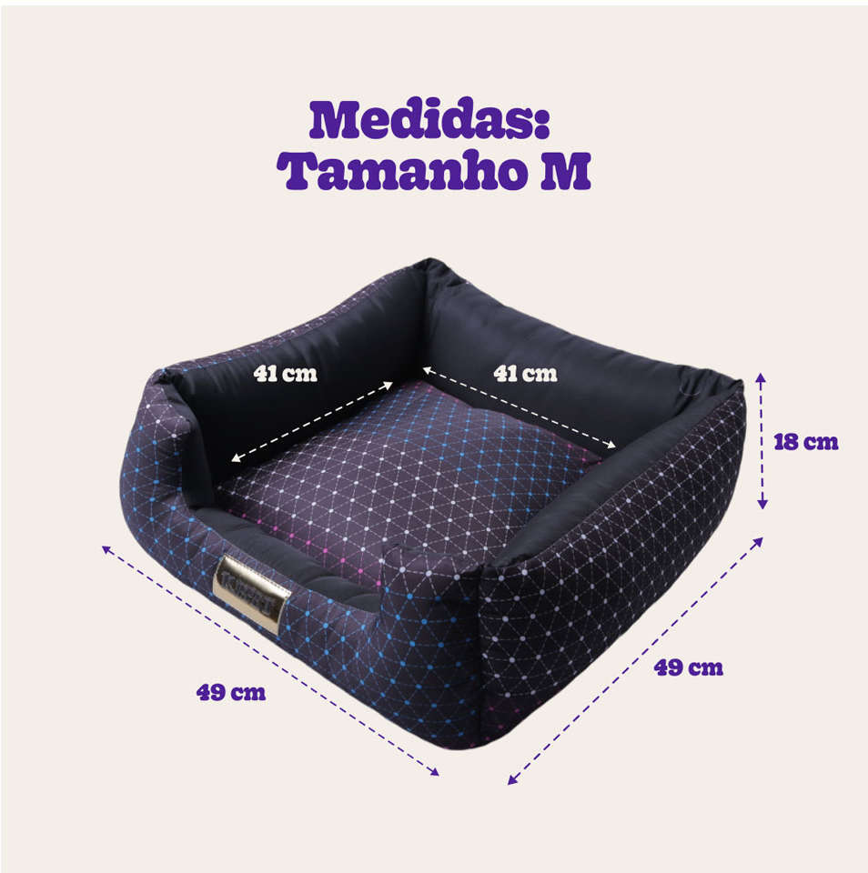 Cama Quadrada Luppet Conforto Preta - Tam. M