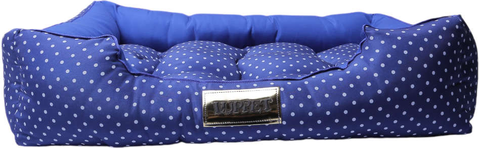 Cama Retangular Luppet Conforto Azul Poá - Tam. M