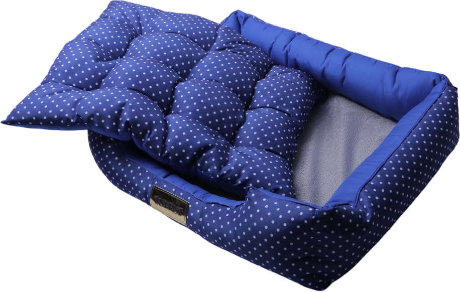 Cama Retangular Luppet Conforto Azul Poá - Tam. M