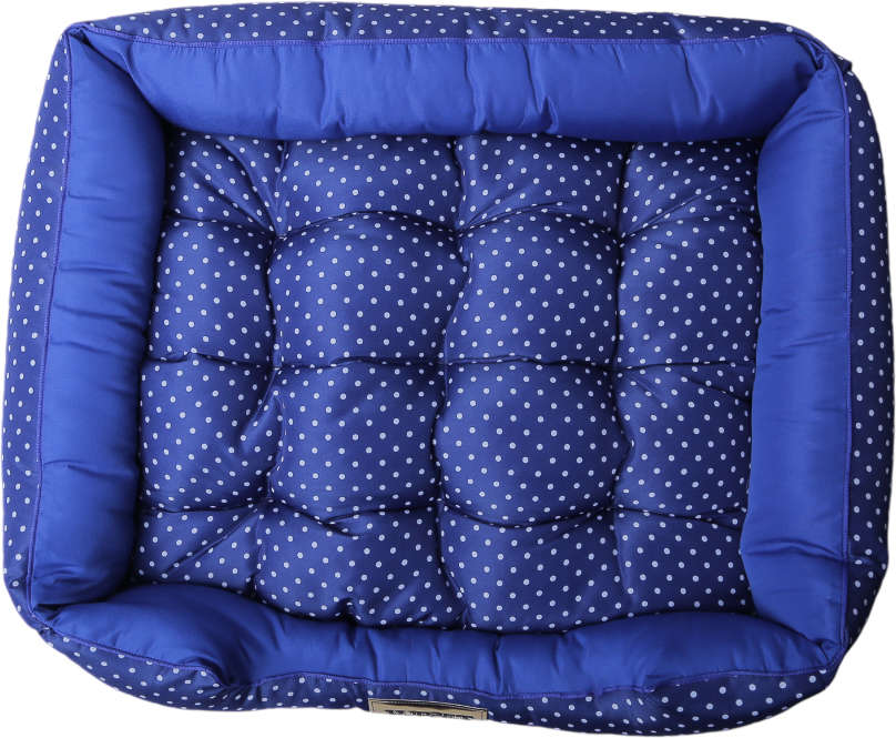 Cama Retangular Luppet Conforto Azul Poá - Tam. M