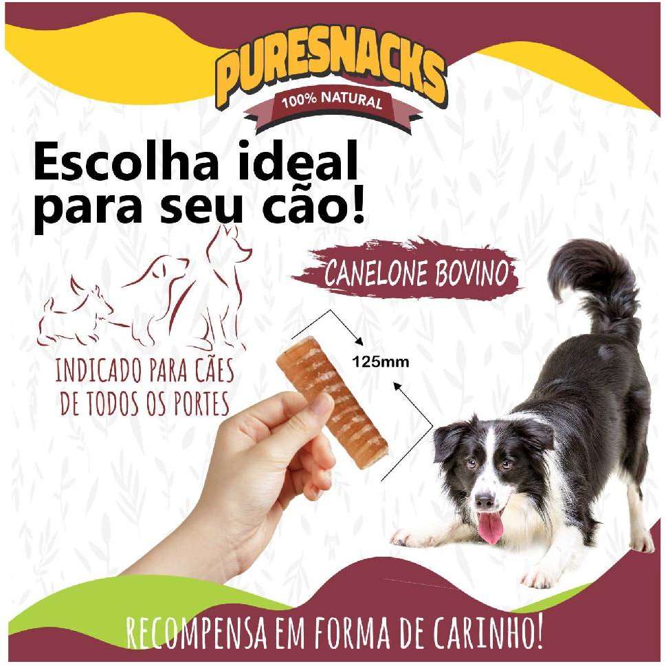 Petisco PureSnacks Traquéia Bovina para Cães - 3 Unidades