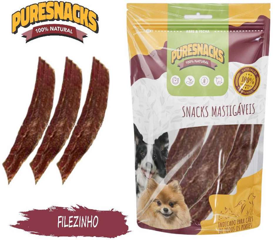 Petisco PureSnacks Filezinho Carne Esôfago Flat para Cães - 3 Unidade