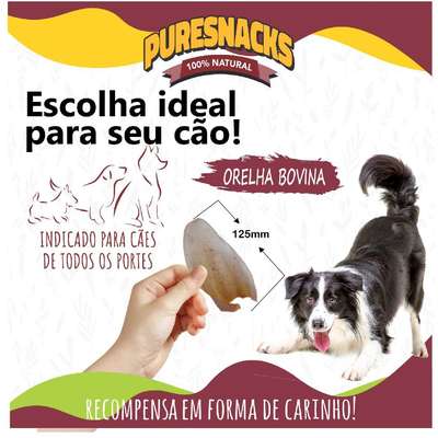 Petisco PureSnacks Orelha Bovina para Cães
