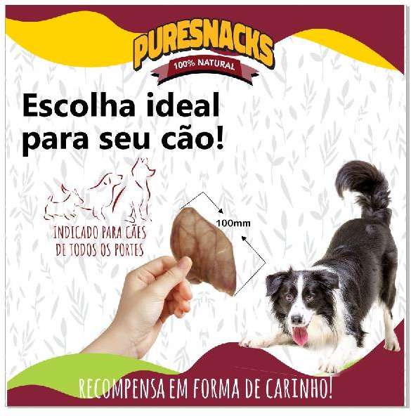 Petisco PureSnacks Orelha Suina para Cães - 1 Unidade