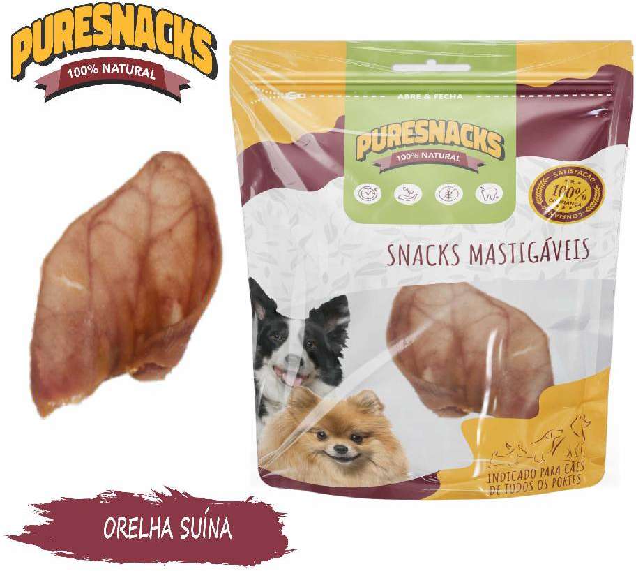 Petisco PureSnacks Orelha Suina para Cães - 1 Unidade