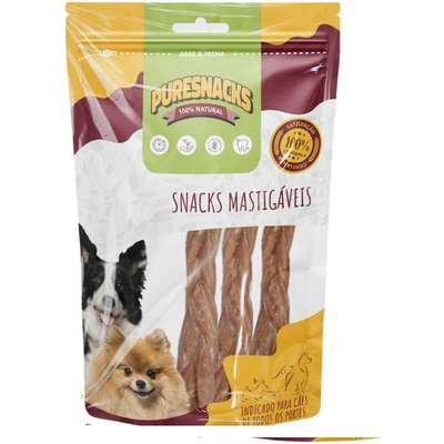 Petisco PureSnacks Trança Bexiga Bovina para Cães