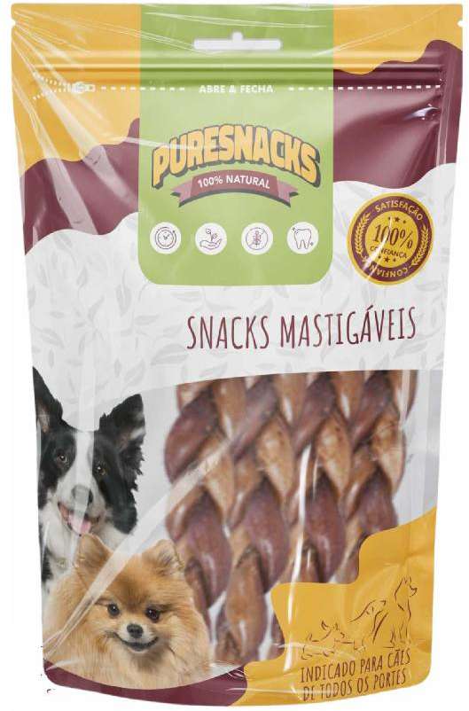 Petisco PureSnacks Trança Esôfago Suíno para Cães - 4 Unidades