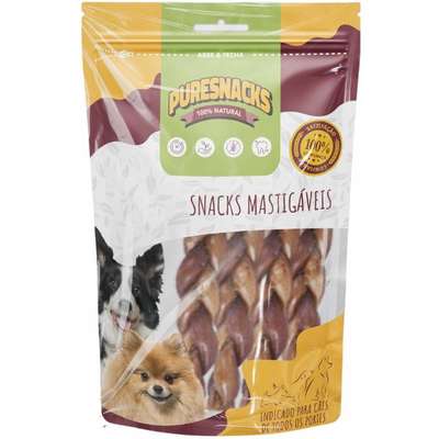 Petisco PureSnacks Trança Esôfago Suíno para Cães