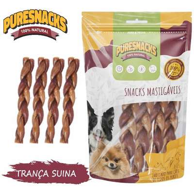 Petisco PureSnacks Trança Esôfago Suíno para Cães